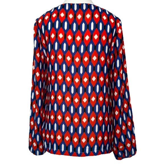 ▪️|EUC| LAUNDRY by SHELLI SEGAL Geometric Print Long Sleeve Blouse - Picture 3 of 6